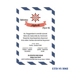 Sünnet Davetiyesi ETD/SY 1061