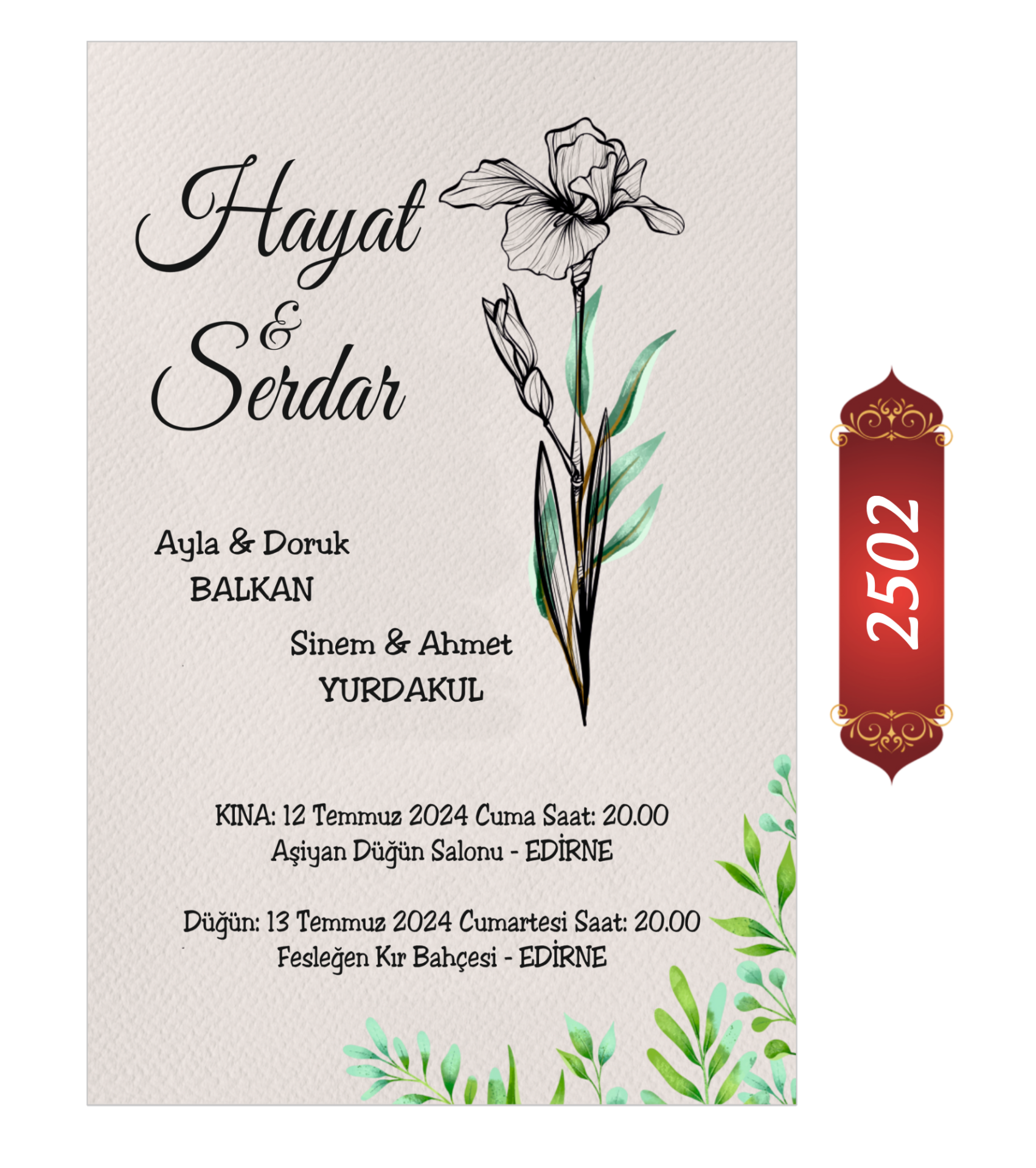 Düğün Nişan Davetiyesi ETD/EY 2502