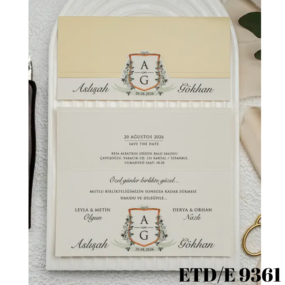 Düğün - Nişan Davetiyesi ETD/E 9361