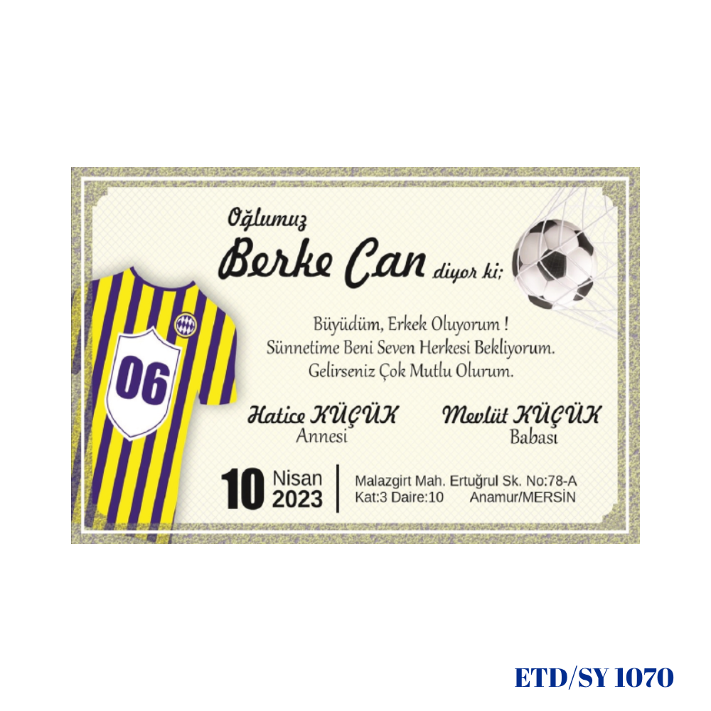 Sünnet Davetiyesi ETD/SY 1070