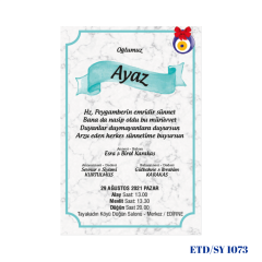 Sünnet Davetiyesi ETD/SY 1073