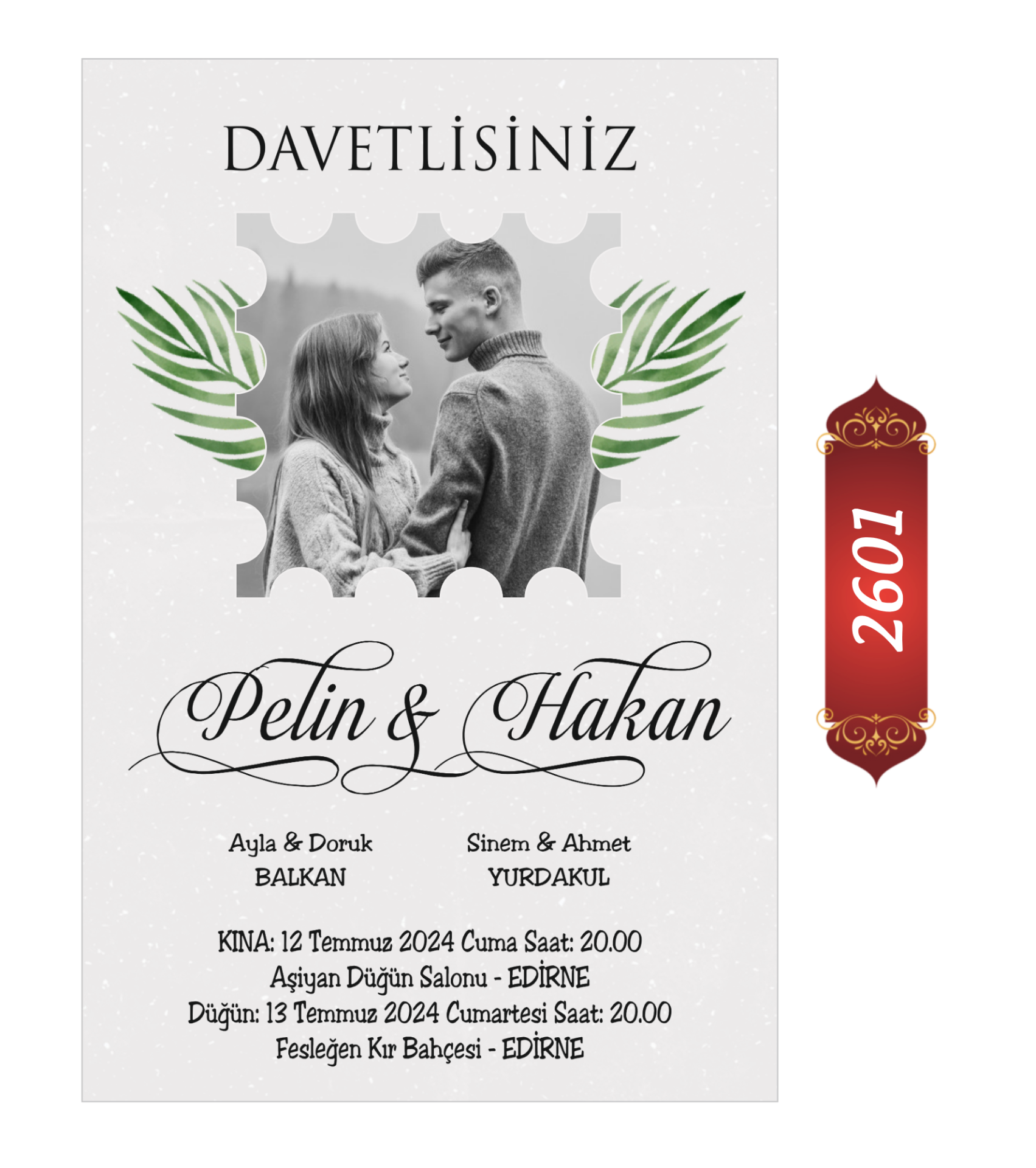 Düğün Nişan Davetiyesi ETD/EY 2601