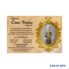 Sünnet Davetiyesi ETD/SY 1079