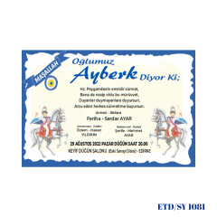 Sünnet Davetiyesi ETD/SY 1081