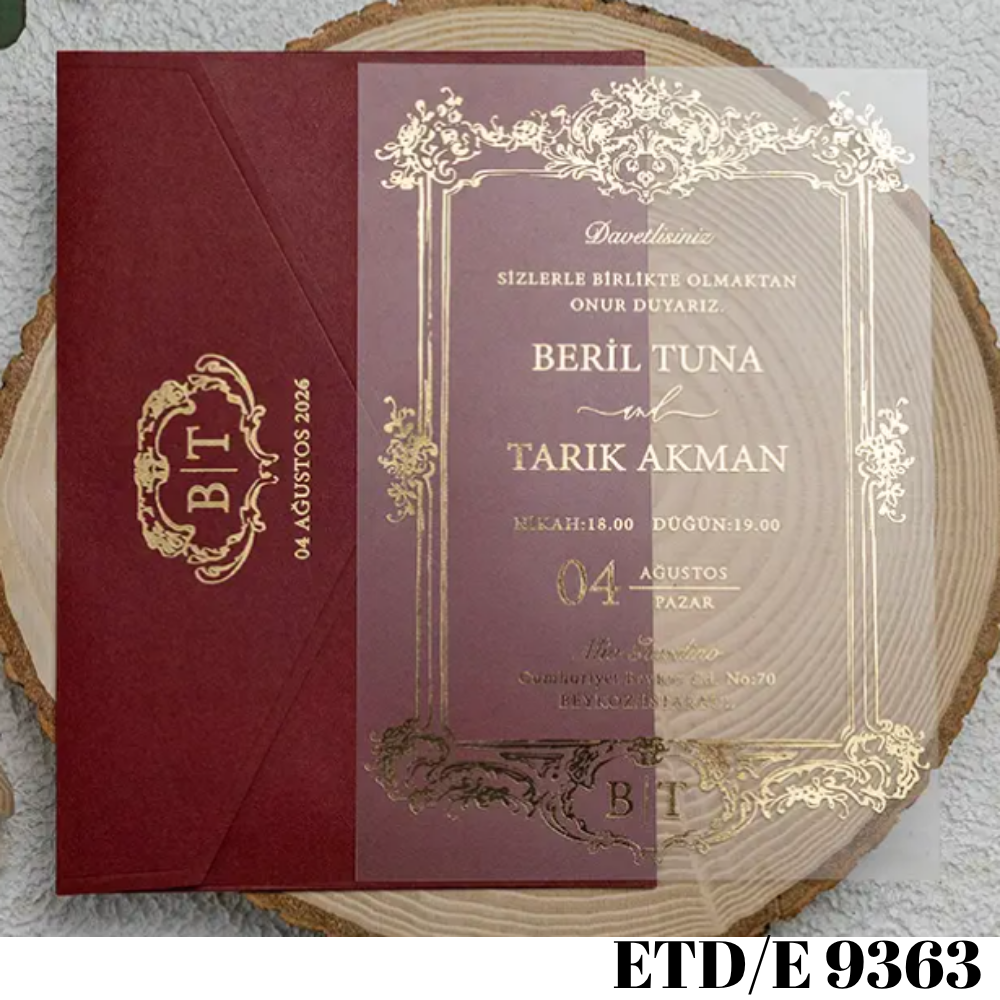 Düğün - Nişan Davetiyesi ETD/E 9363