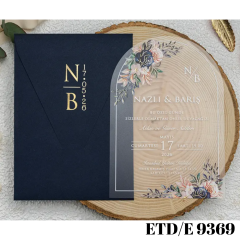 Şeffaf Düğün - Nişan Davetiyesi  ETD/E 9369