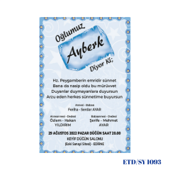 Sünnet Davetiyesi ETD/SY 1093