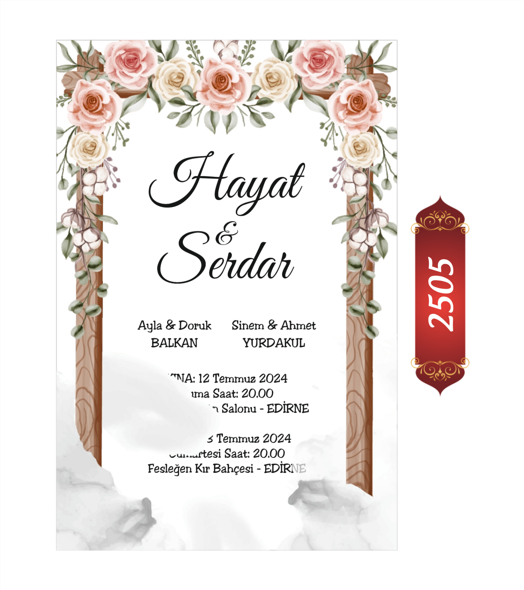 Düğün Nişan Davetiyesi ETD/EY 2505