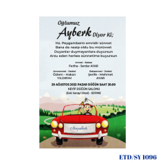 Sünnet Davetiyesi ETD/SY 1096