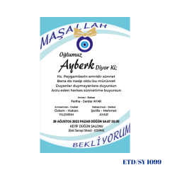 Sünnet Davetiyesi ETD/SY 1099