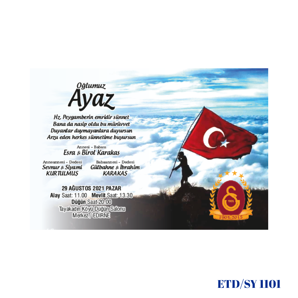 Sünnet Davetiyesi ETD/SY 1101