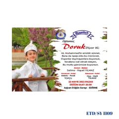 Sünnet Davetiyesi ETD/SY 1109