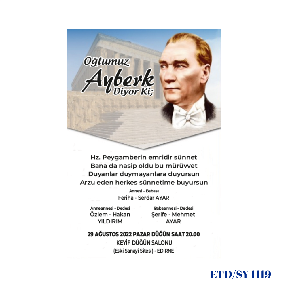 Sünnet Davetiyesi ETD/SY 1119