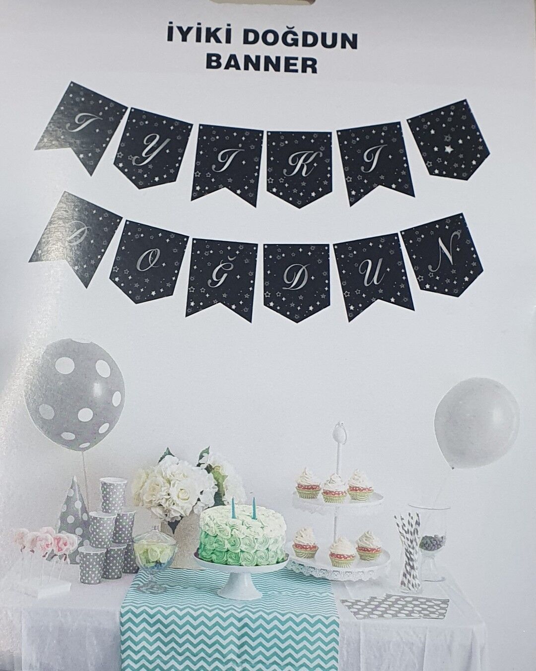 UZAR İYİ Kİ DOĞDUN SİYAH ÜZERİNE GÜMÜŞ YAZILI