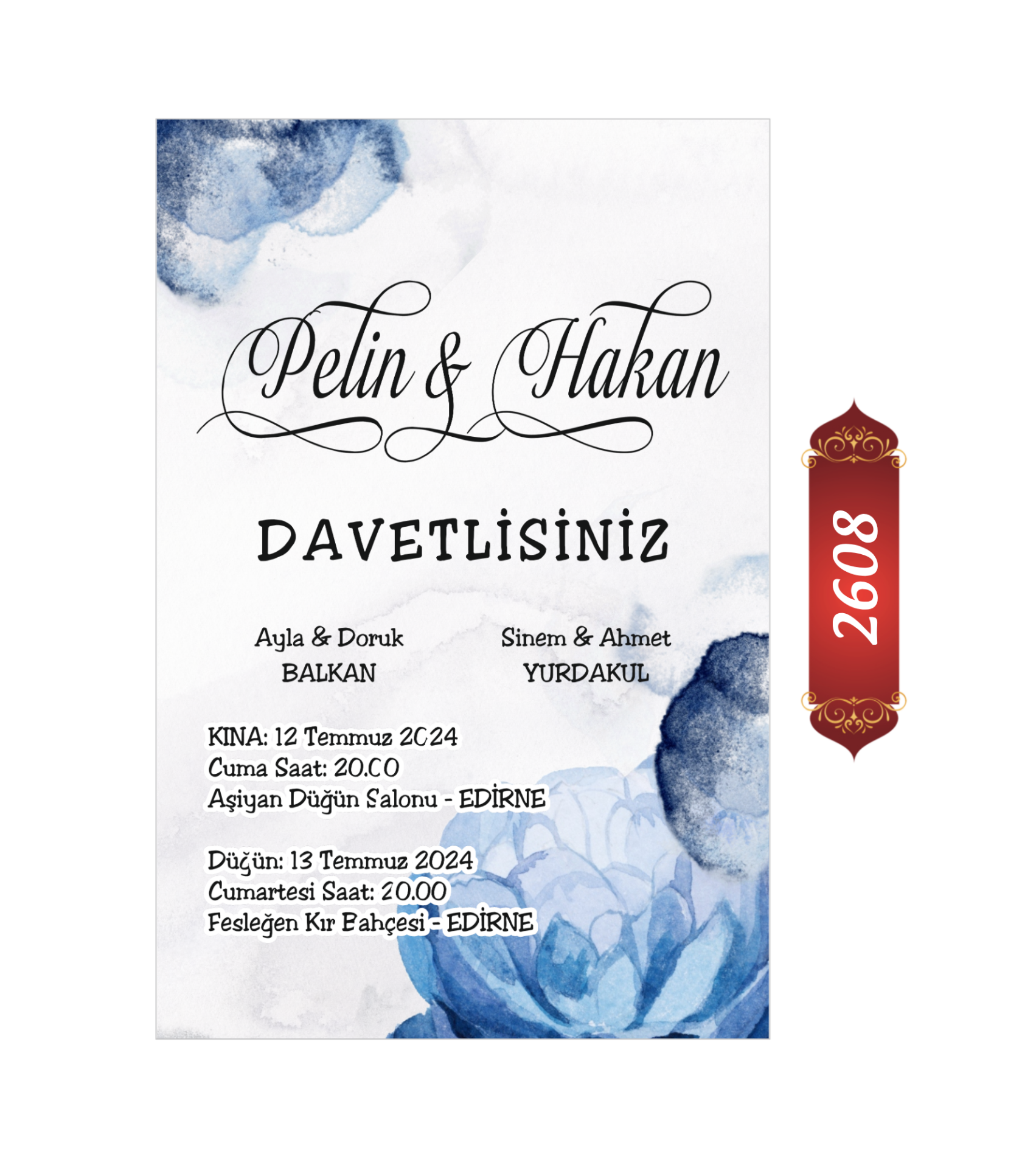 Düğün Nişan Davetiyesi ETD/EY 2608