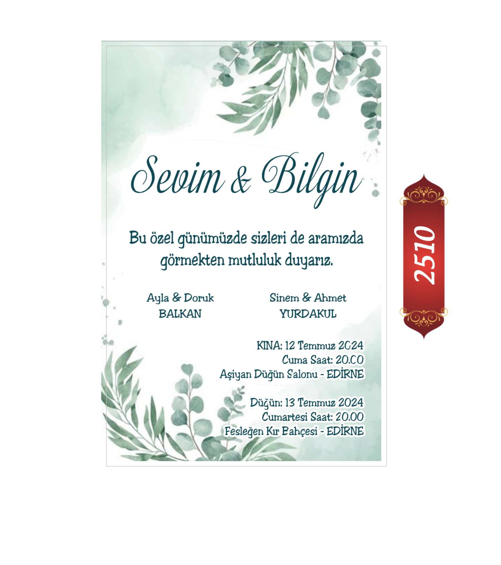 Düğün Nişan Davetiyesi ETD/EY 2510