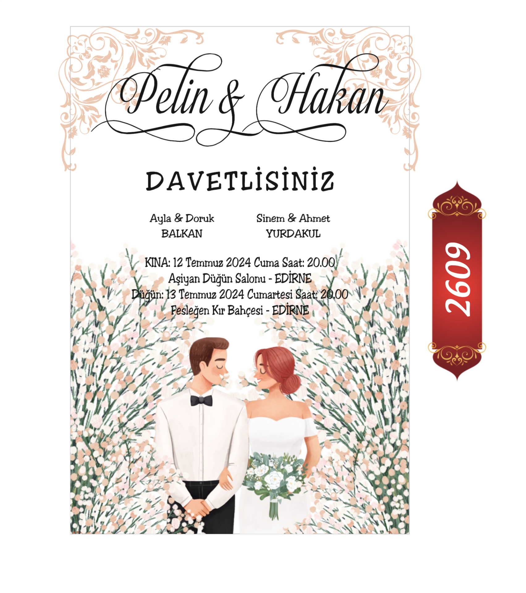 Düğün Nişan Davetiyesi ETD/EY 2609