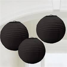 JAPON FENERİ 35 CM SİYAH