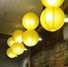 JAPON FENERİ 35 CM SARI