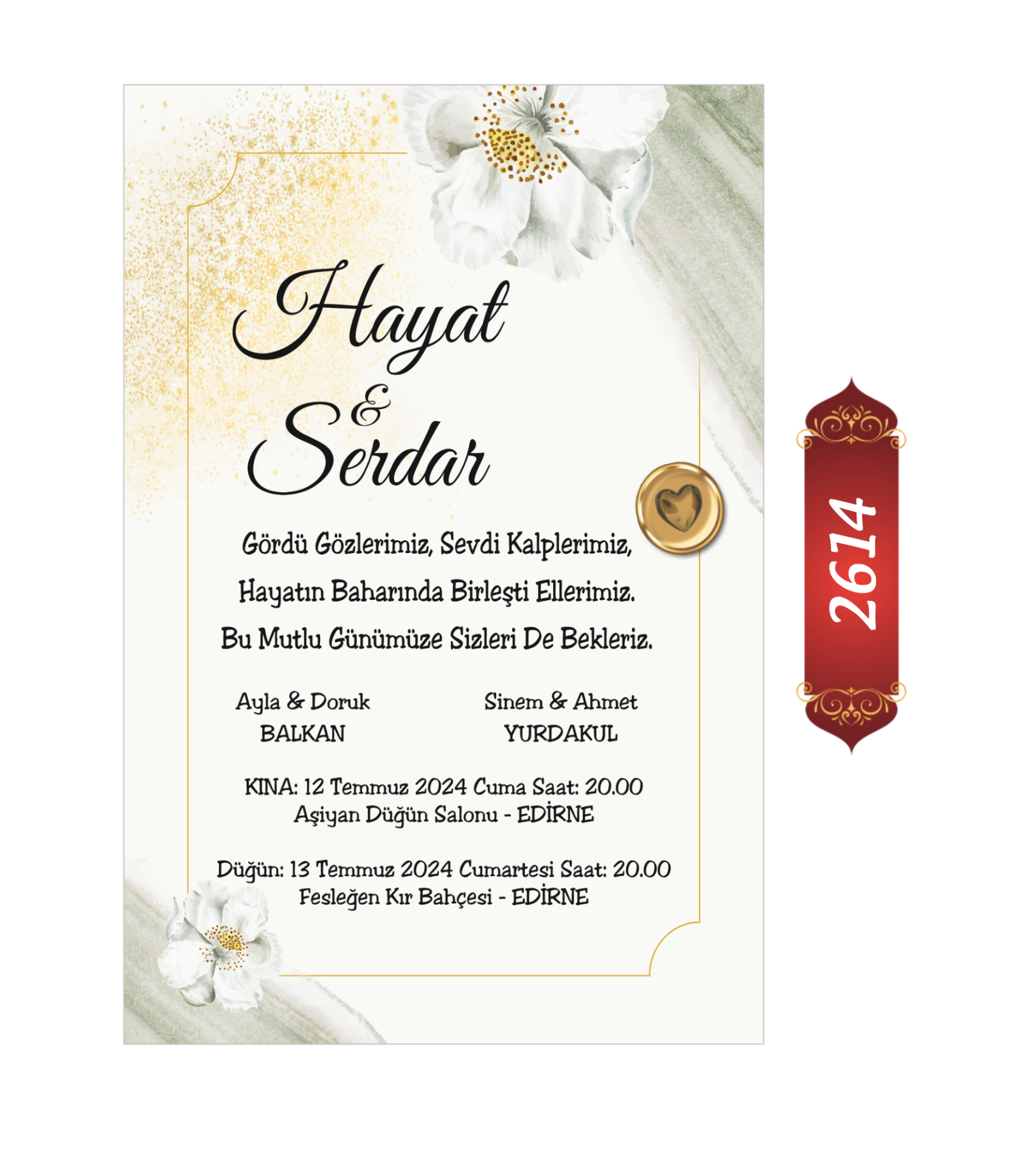 Düğün Nişan Davetiyesi ETD/EY 2614