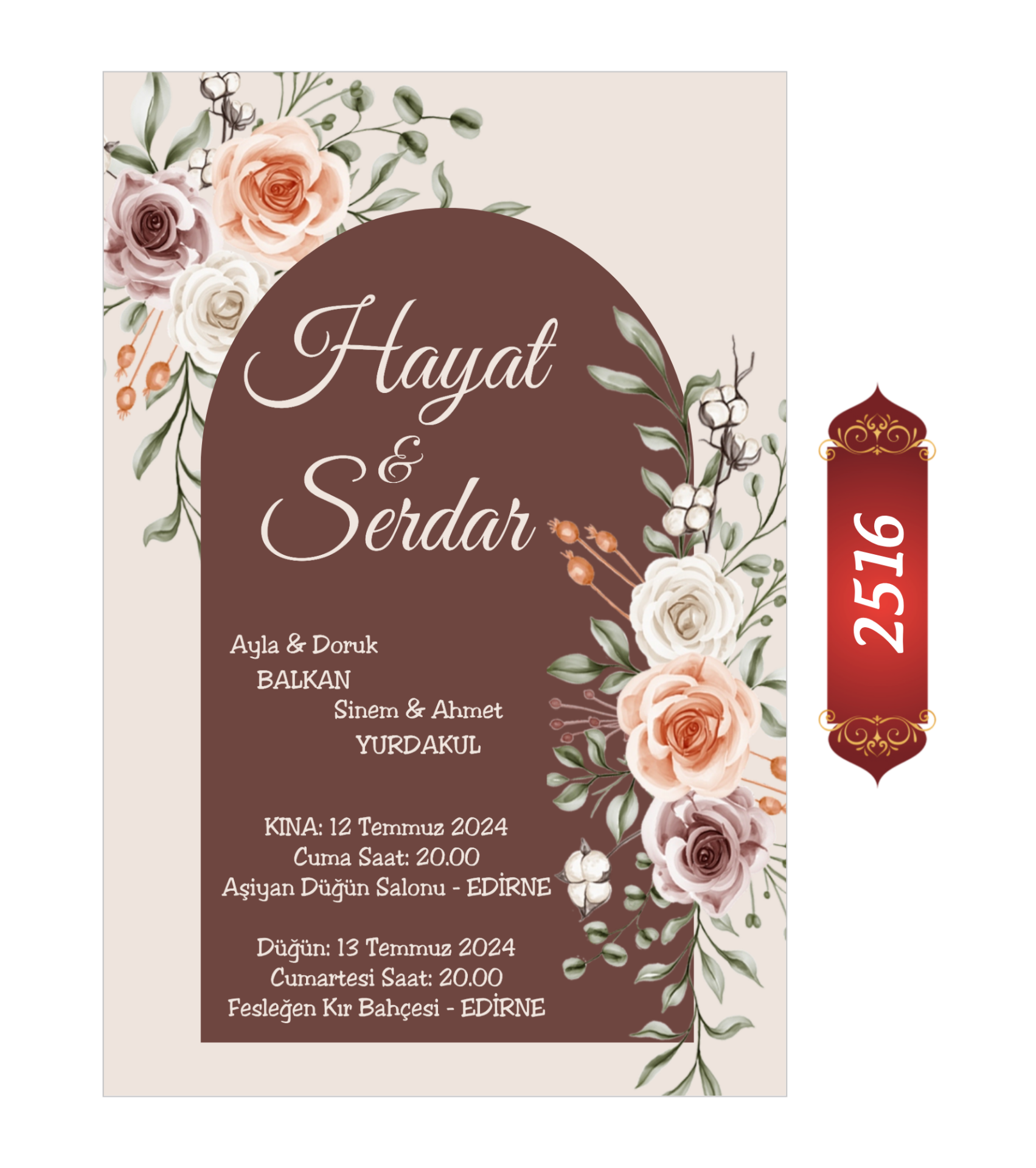 Düğün Nişan Davetiyesi ETD/EY 2516