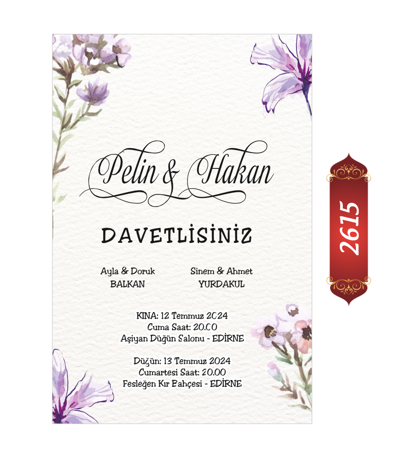 Düğün Nişan Davetiyesi ETD/EY 2615