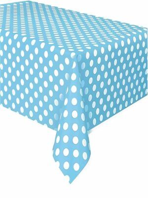 MAVİ BEYAZ PUANTİYELİ MASA ÖRTÜSÜ