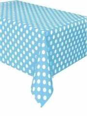 MAVİ BEYAZ PUANTİYELİ MASA ÖRTÜSÜ