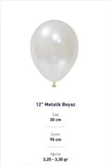 METALİK BALON 10 ADET BEYAZ
