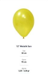 METALİK BALON 10 ADET SARI