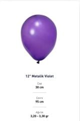 METALİK BALON 10 ADET VİOLET
