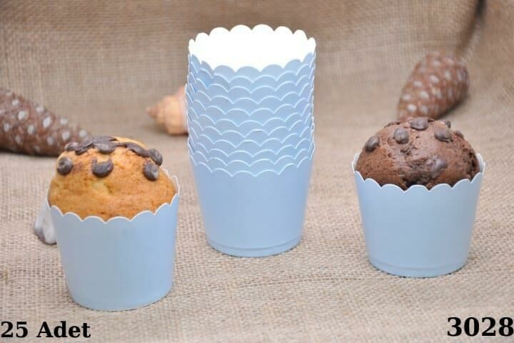 CUP CAKE KARTON 25 Lİ MAVİ