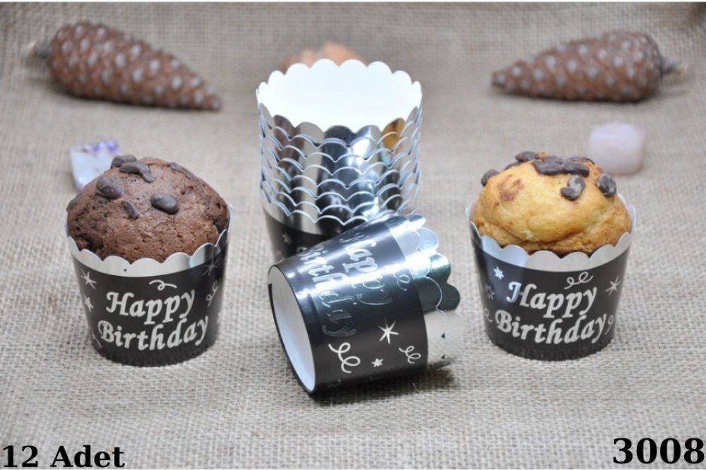 CUPCAKE 12 Lİ GÜMÜŞ HAPPY