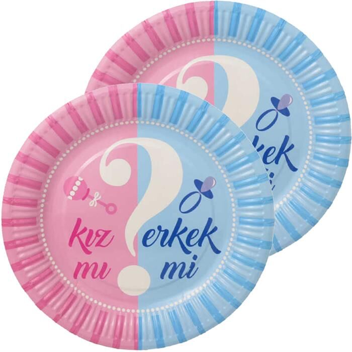 TABAK BARDAK 8 Lİ SET CİNSİYET BASKILI