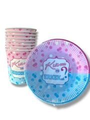 CİNSİYET KAREKTERLİ TABAK BARDAK 8’Lİ