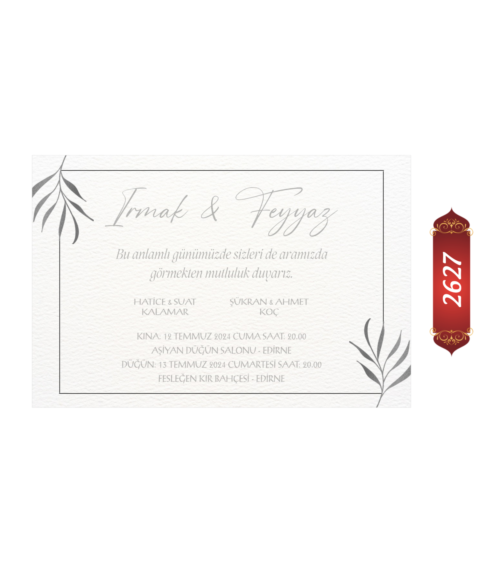 Düğün Nişan Davetiyesi ETD/EY 2627