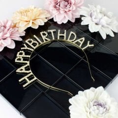 TAÇ METAL HAPPY BRİTHDAY GOLD
