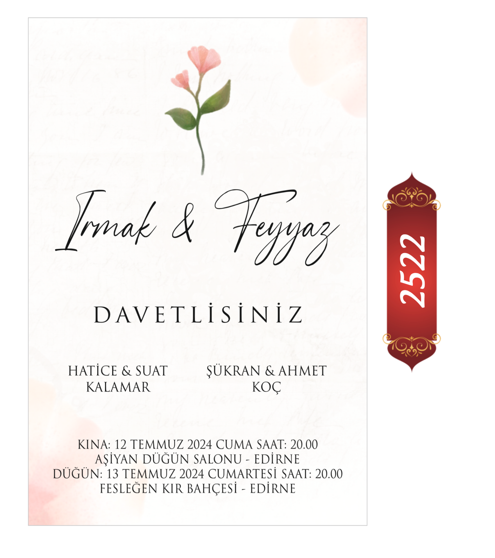 Düğün Nişan Davetiyesi ETD/EY 2522