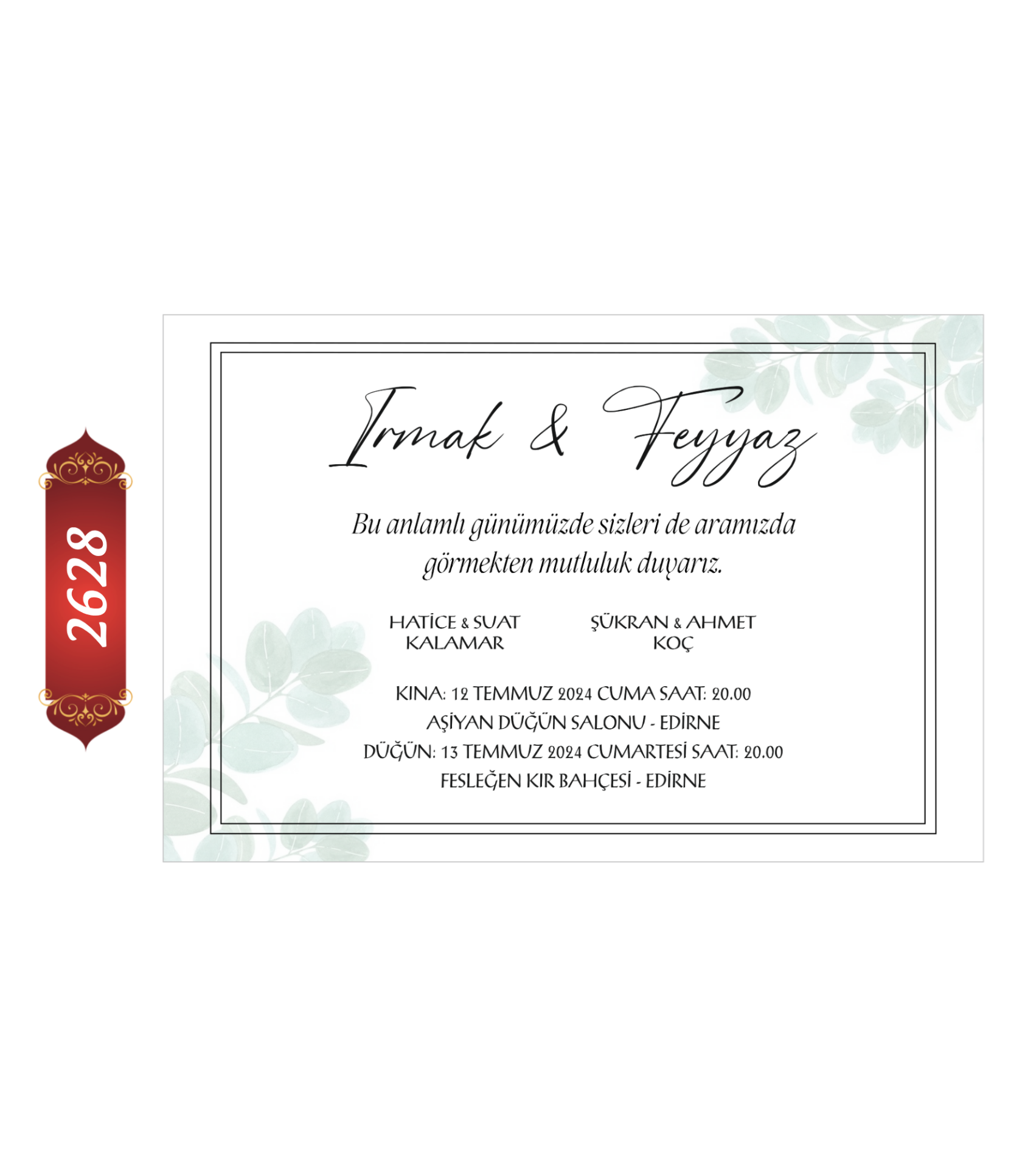 Düğün Nişan Davetiyesi ETD/EY 2628