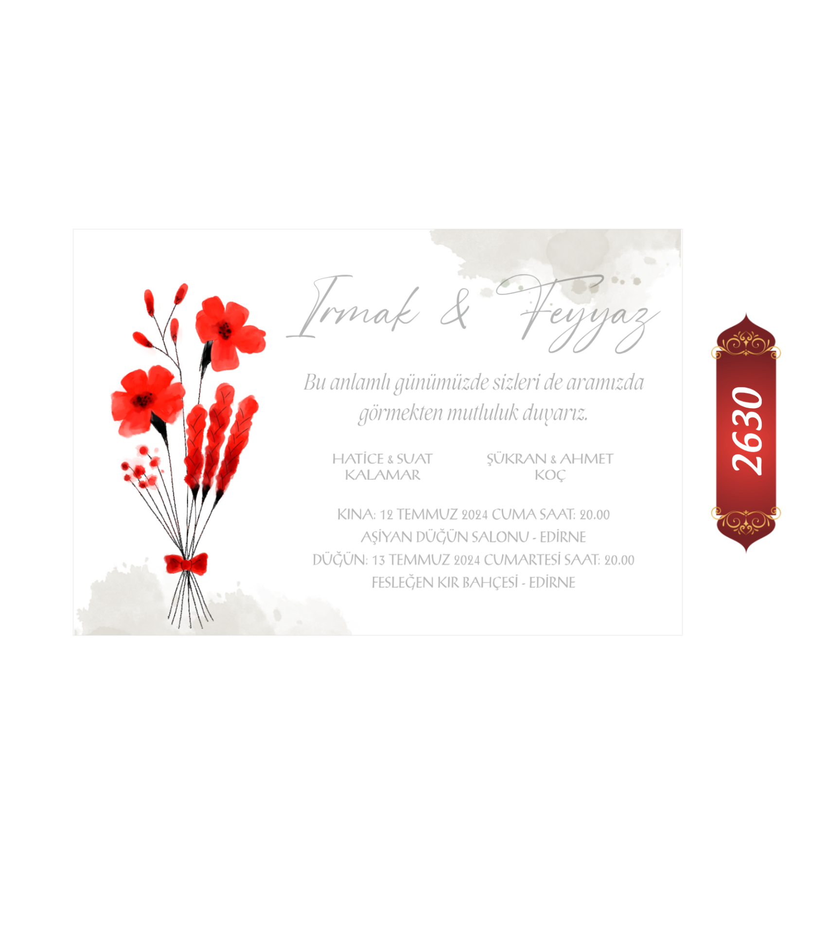 Düğün Nişan Davetiyesi ETD/EY 2630