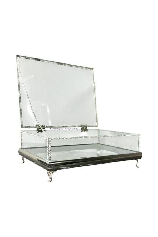TAŞLI MODEL CAM KUTU GÜMÜŞ 20X30