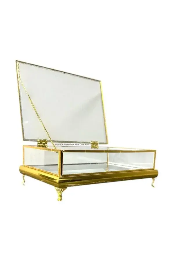 TAŞLI MODEL CAM KUTU GOLD 20X30