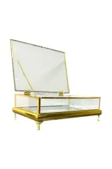 TAŞLI MODEL CAM KUTU GOLD 20X30