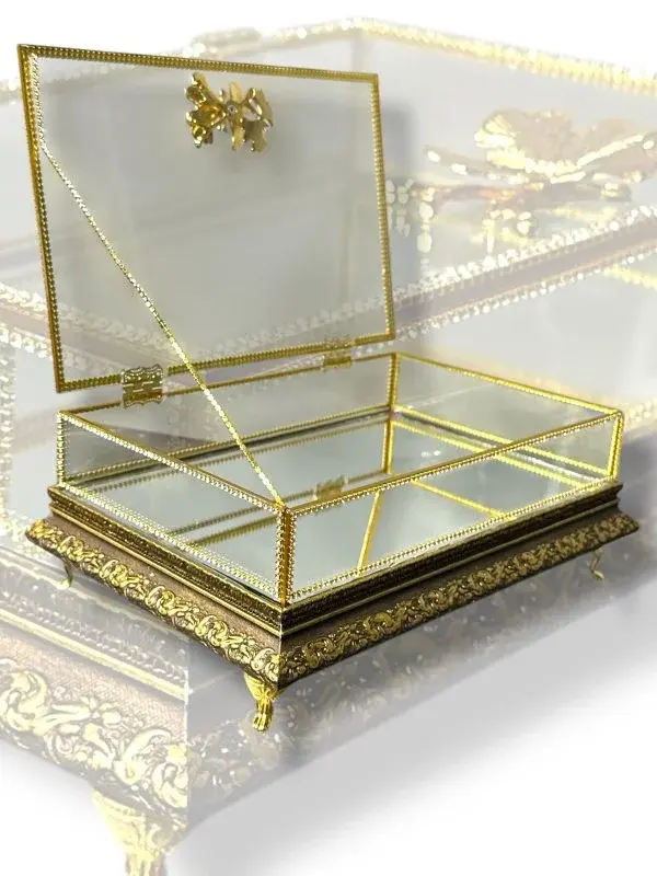 LÜKS KELEBEK MODEL KAHVERENGİ KUŞAK GOLD TAŞLI 20X30