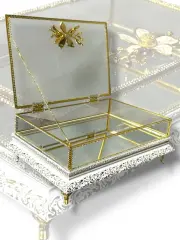 LÜKS MANOLYA MODEL BEYAZ KUŞAK GOLD TAŞLI 20X30