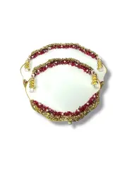 BEYAZ G- GOLD BORDO TAŞLI 2’Lİ - MODEL 1