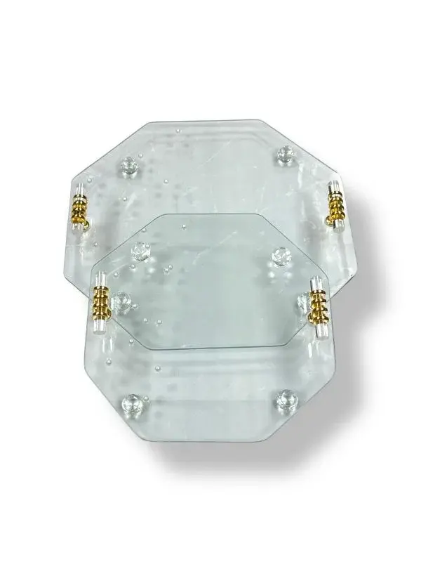 ŞEFFAF T KULP İNCİ MODEL 2’Lİ NİŞAN TEPSİ - MODEL 1