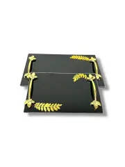 SİYAH GOLD YAPRAKLI 2’Lİ SÖZ NİŞAN TEPSİSİ - MODEL 1