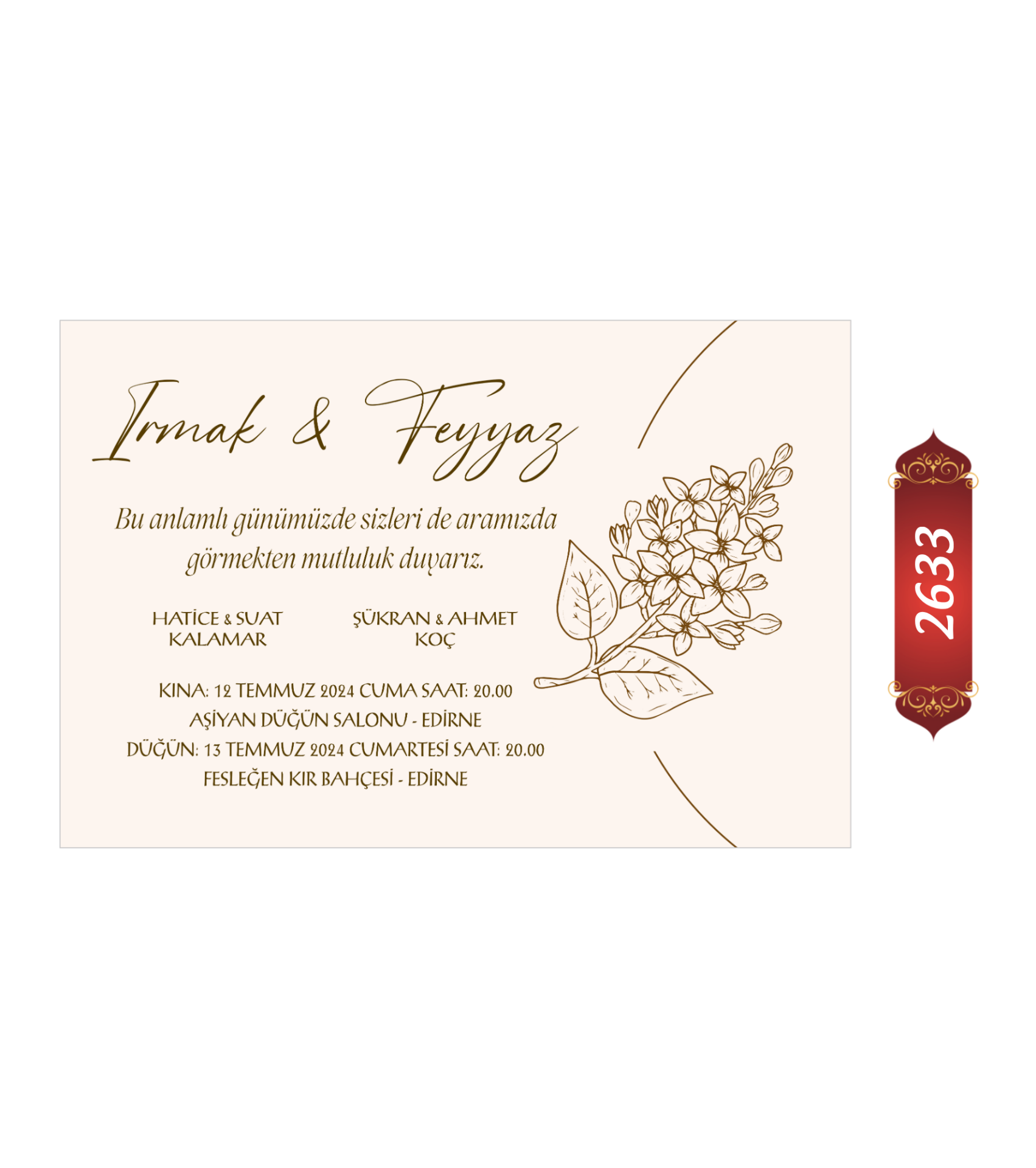 Düğün Nişan Davetiyesi ETD/EY 2633
