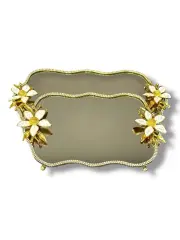 GOLD MANOLYA TAŞLI 2’Lİ NİŞAN TEPSİ - MODEL 1